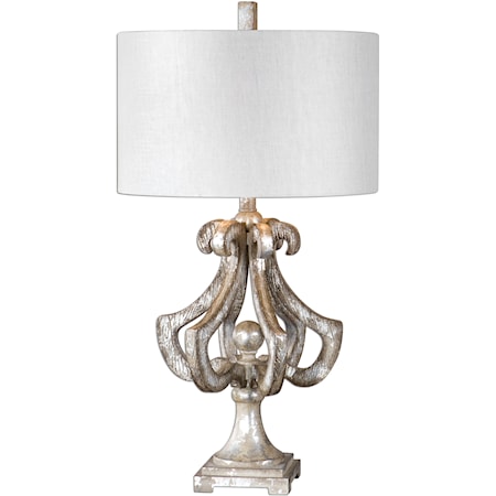 Vinadio Distressed Silver Table Lamp